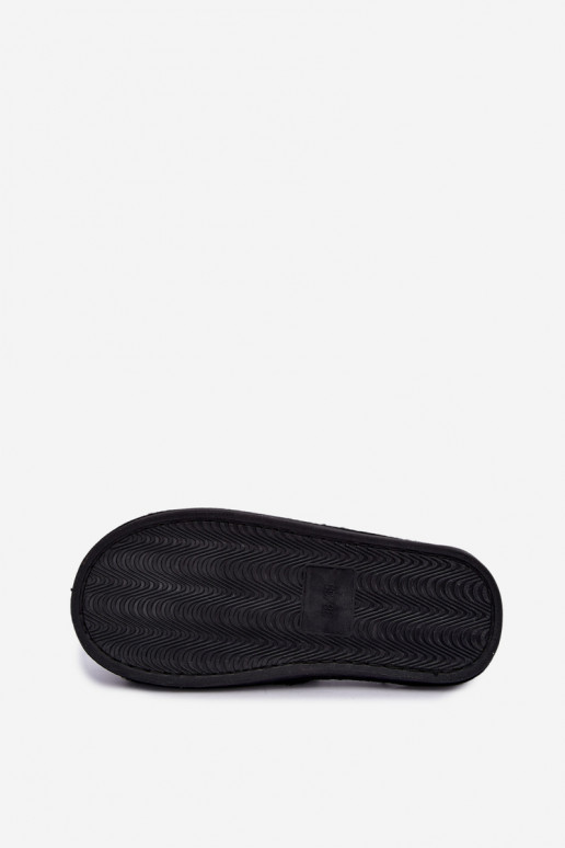 slippers met bont en strikjes in zwart Fiamelle