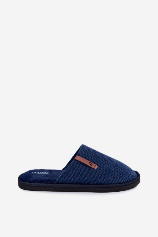 heren huisslippers in donkerblauw Dervan