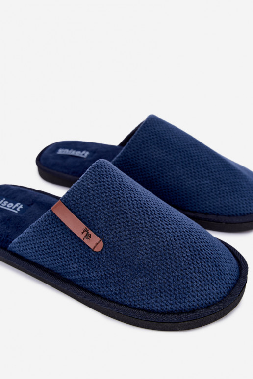 heren huisslippers in donkerblauw Dervan