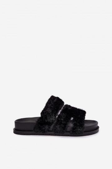 slippers met bont in zwart Talisette 2