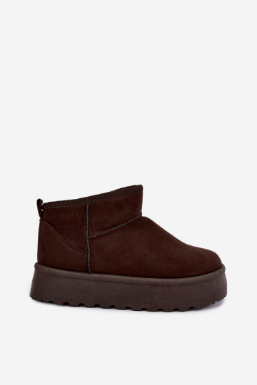 Sneeuwlaarzen van faux suede met platform in donkerbruin Corcoran 2