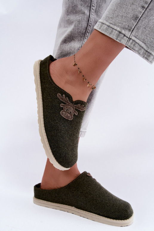 Dameslippers met herten Inblu CS000049 kaki