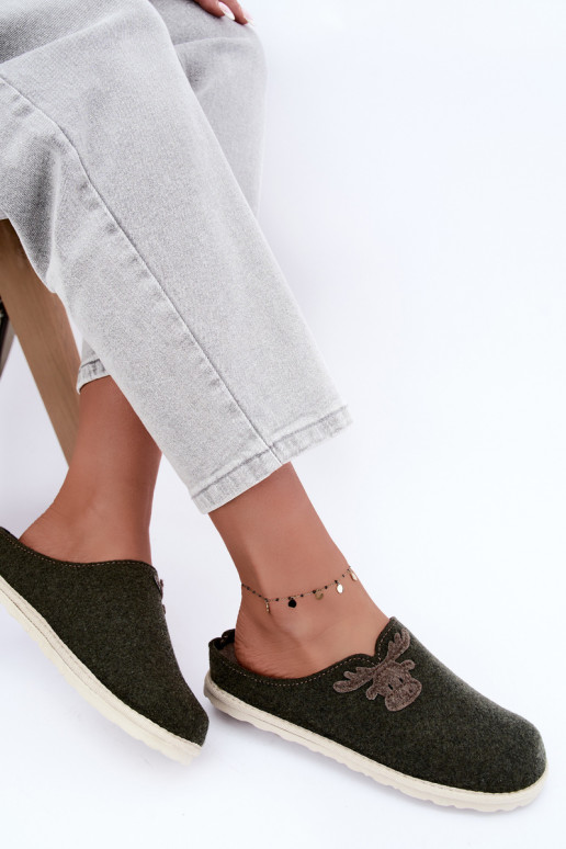 Dameslippers met herten Inblu CS000049 kaki
