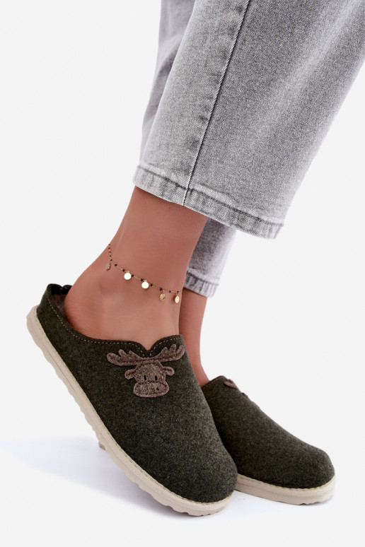 Dameslippers met herten Inblu CS000049 kaki