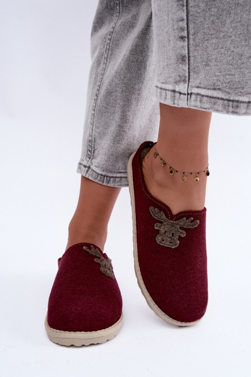 Dameslippers met herten Inblu CS000049 bordeaux