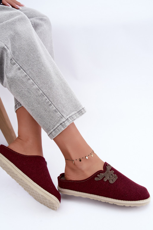 Dameslippers met herten Inblu CS000049 bordeaux