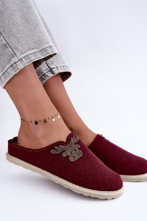 Dameslippers met herten Inblu CS000049 bordeaux