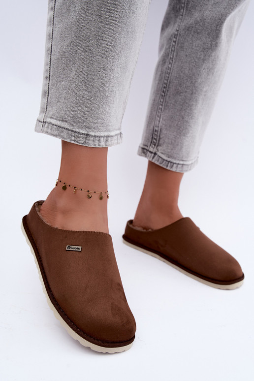 Dameshuisslippers Inblu CS000034 donkerbruin