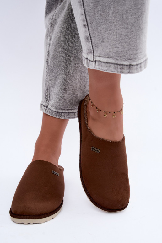 Dameshuisslippers Inblu CS000034 donkerbruin