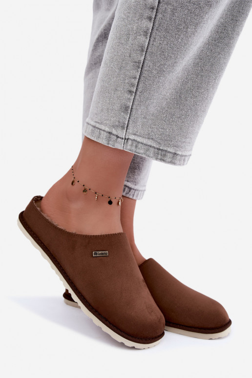 Dameshuisslippers Inblu CS000034 donkerbruin