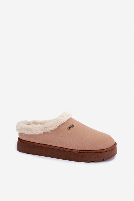 Dameshuisslippers met bont Inblu DR000004 bruin