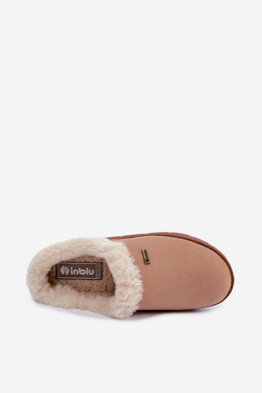 Dameshuisslippers met bont Inblu DR000004 bruin