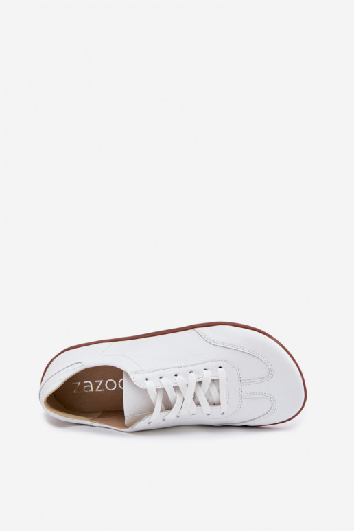 Witte leren casual schoenen Barefoot Zazoo N1243