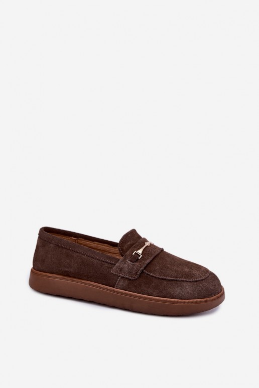 mokassins van bruin faux suede Zazoo