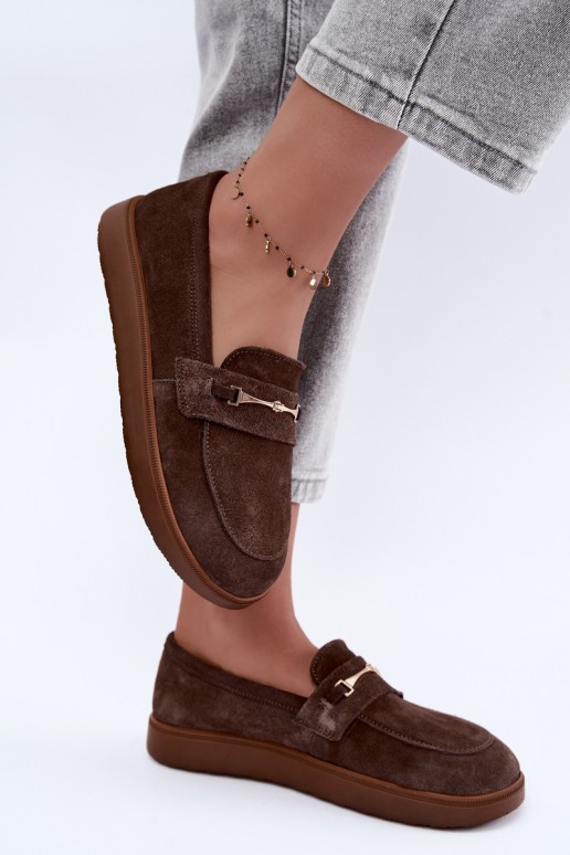 mokassins van bruin faux suede Zazoo