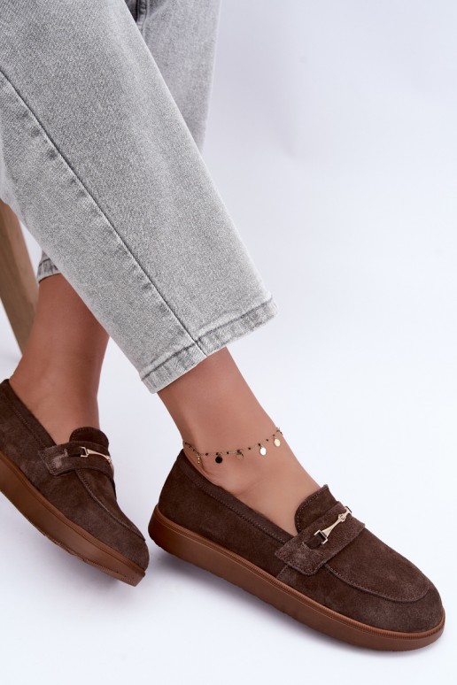 mokassins van bruin faux suede Zazoo