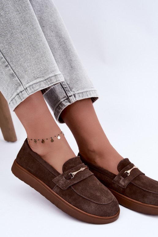mokassins van bruin faux suede Zazoo