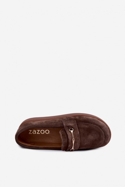 mokassins van bruin faux suede Zazoo