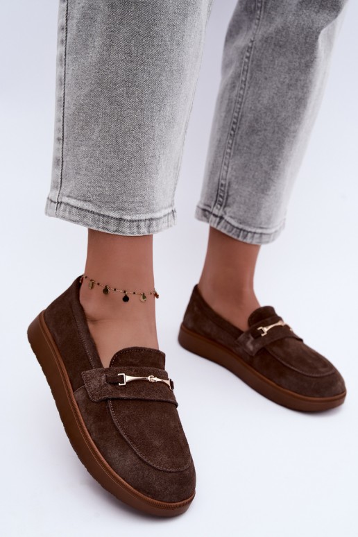 mokassins van bruin faux suede Zazoo
