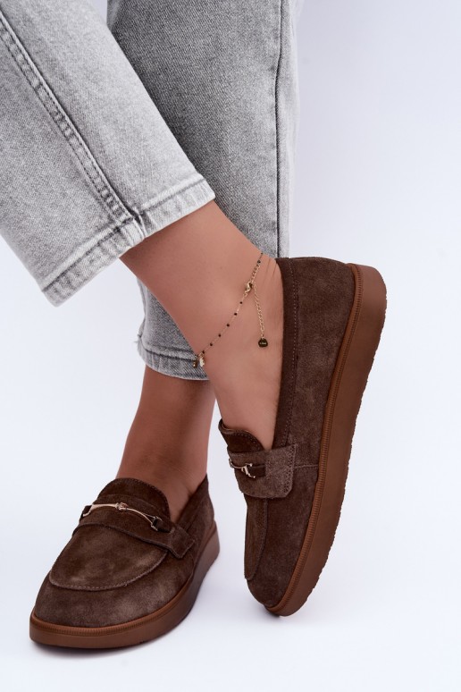 mokassins van bruin faux suede Zazoo