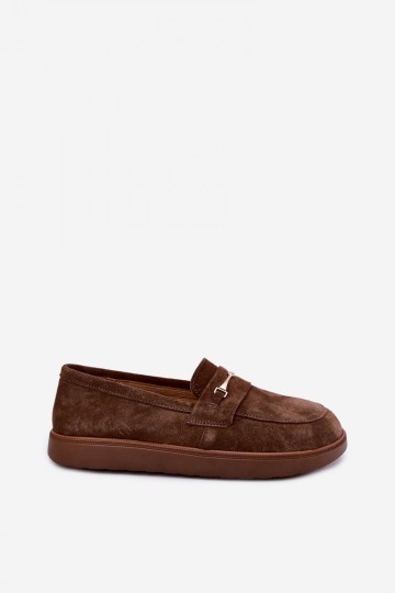 mokassins van bruin faux suede Zazoo 2