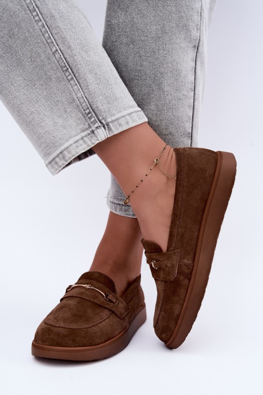 mokassins van bruin faux suede Zazoo