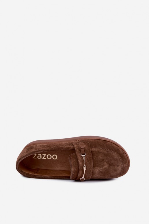 mokassins van bruin faux suede Zazoo