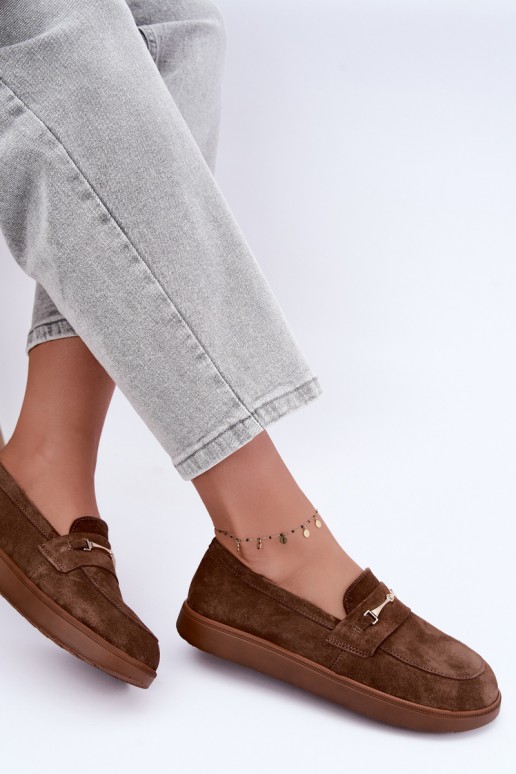 mokassins van bruin faux suede Zazoo