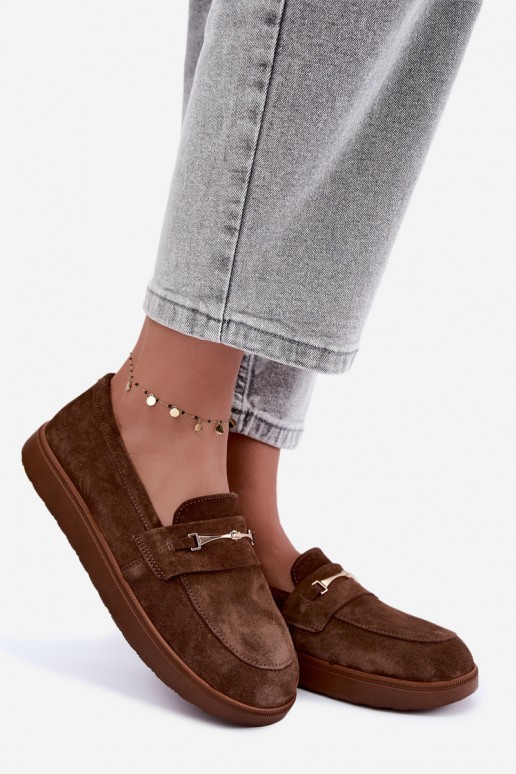 mokassins van bruin faux suede Zazoo
