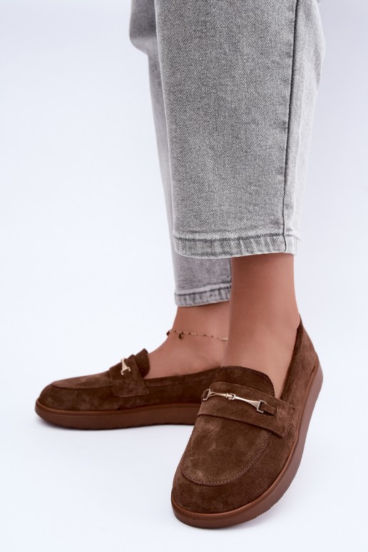 mokassins van bruin faux suede Zazoo