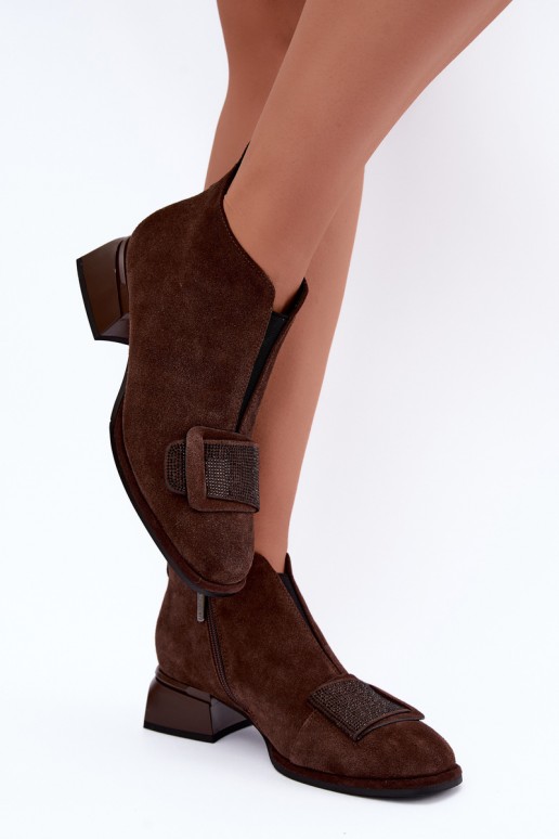 geïsoleerde laarzen van faux suede Klocke Artiker 59C0106 in bruin