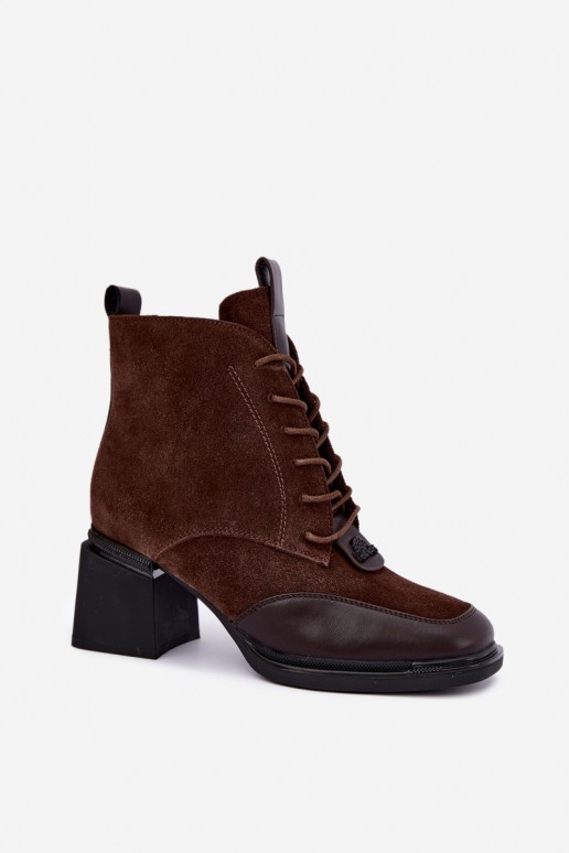 veterschoenen met isolatie van faux suede Artiker 59C0115 in chocolade