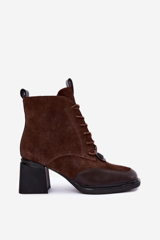 veterschoenen met isolatie van faux suede Artiker 59C0115 in chocolade
