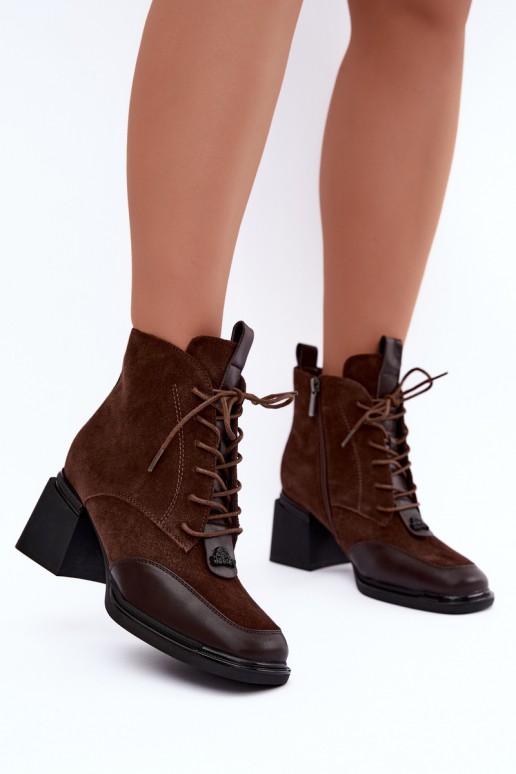 veterschoenen met isolatie van faux suede Artiker 59C0115 in chocolade