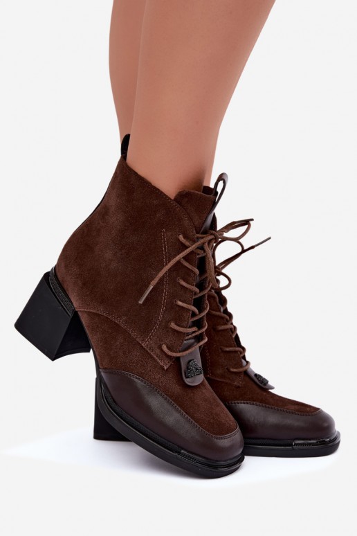 veterschoenen met isolatie van faux suede Artiker 59C0115 in chocolade