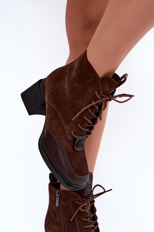 veterschoenen met isolatie van faux suede Artiker 59C0115 in chocolade