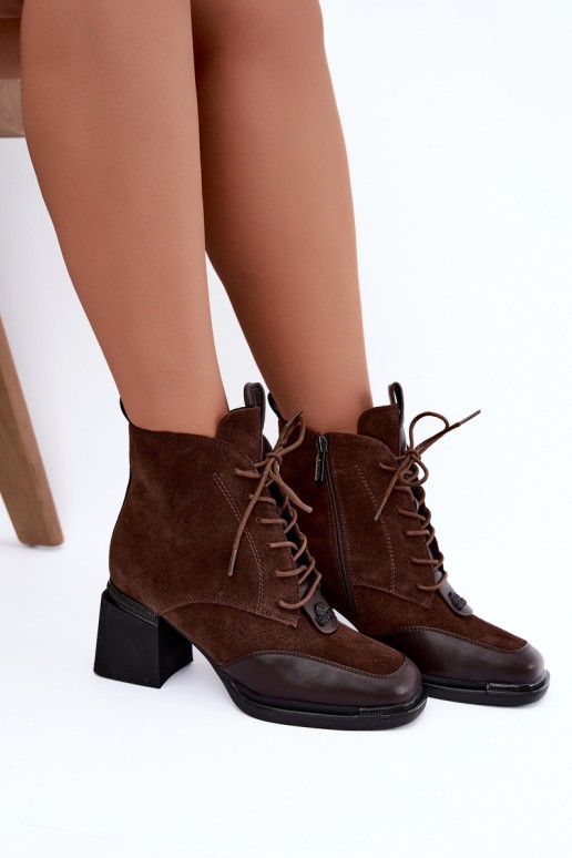 veterschoenen met isolatie van faux suede Artiker 59C0115 in chocolade