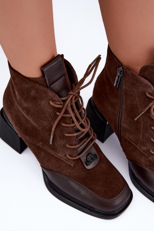 veterschoenen met isolatie van faux suede Artiker 59C0115 in chocolade