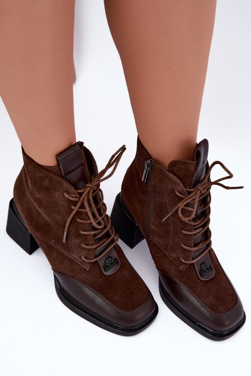 veterschoenen met isolatie van faux suede Artiker 59C0115 in chocolade