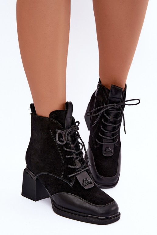 veterschoenen met isolatie van faux suede Artiker 59C0116 in zwart