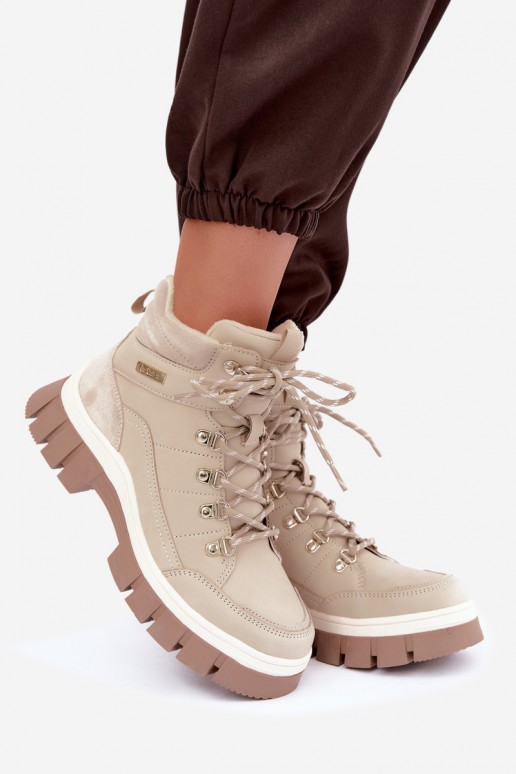 geïsoleerde damesschoenen Lee Cooper LCJ-26-31-4581 in zandkleur
