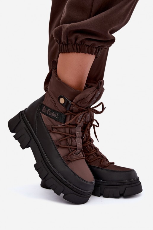 dames sneeuwlaarzen Lee Cooper LCJ-26-01-4631 in bruin