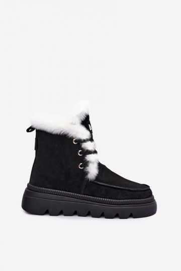 dames sneeuwlaarzen van faux suede Lee Cooper LCJ-25-01-3737 in zwart 2