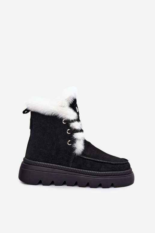 dames sneeuwlaarzen van faux suede Lee Cooper LCJ-25-01-3737 in zwart