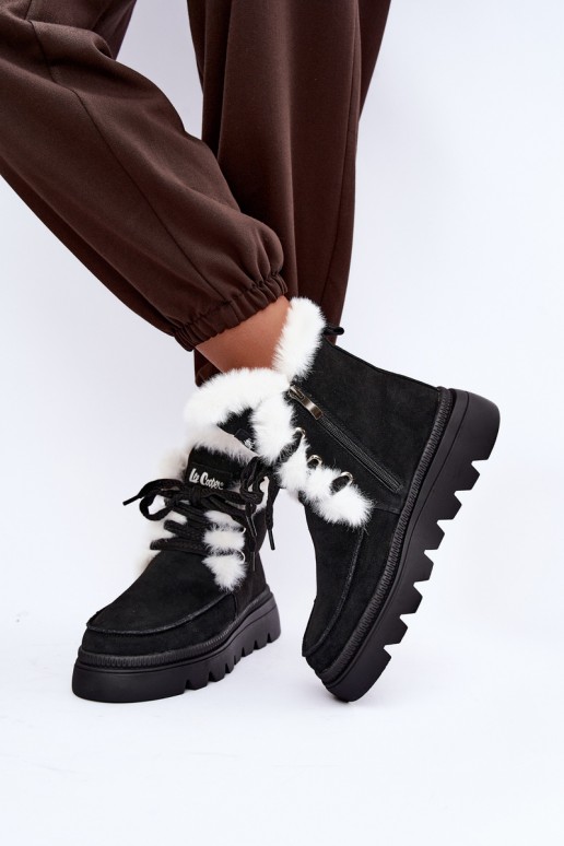 dames sneeuwlaarzen van faux suede Lee Cooper LCJ-25-01-3737 in zwart