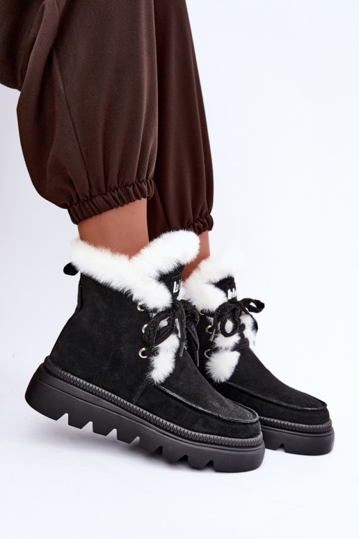 dames sneeuwlaarzen van faux suede Lee Cooper LCJ-25-01-3737 in zwart