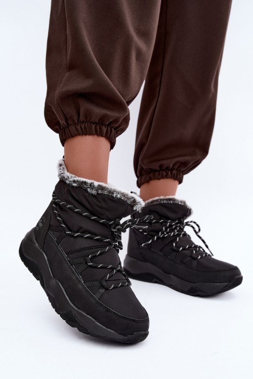 instap sneeuwlaarzen met stijlvolle details Lee Cooper LCJ-24-03-3063 in zwarte kleur