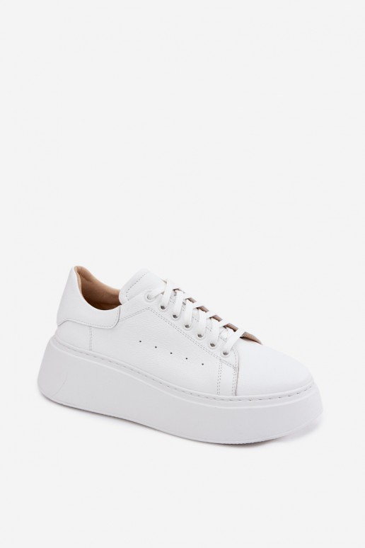 Witte dames sneakers met platform Zazoo N408S2