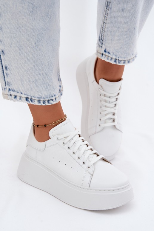 Witte dames sneakers met platform Zazoo N408S2