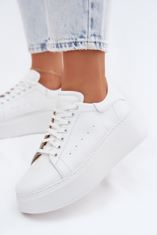 Witte dames sneakers met platform Zazoo N408S2
